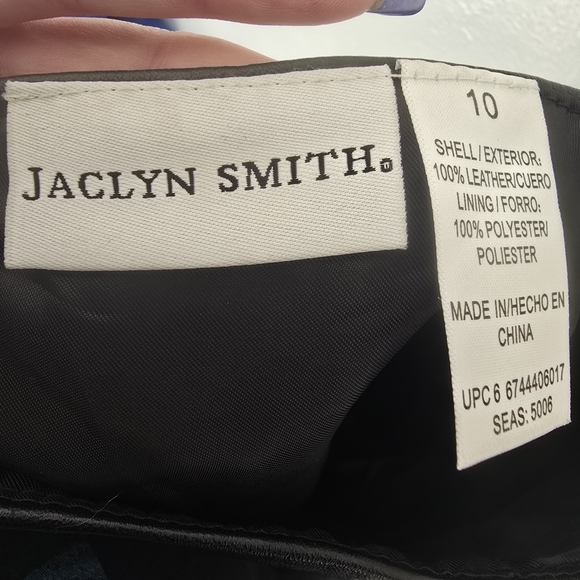 New Jaclyn Smith size 10 100% leather black slit side knee length skirt - Picture 9 of 9